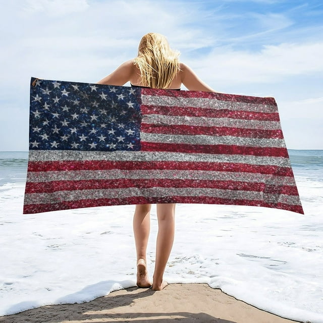 160x80cm Independence Day Memorial Day Microfiber Lightweight Beach