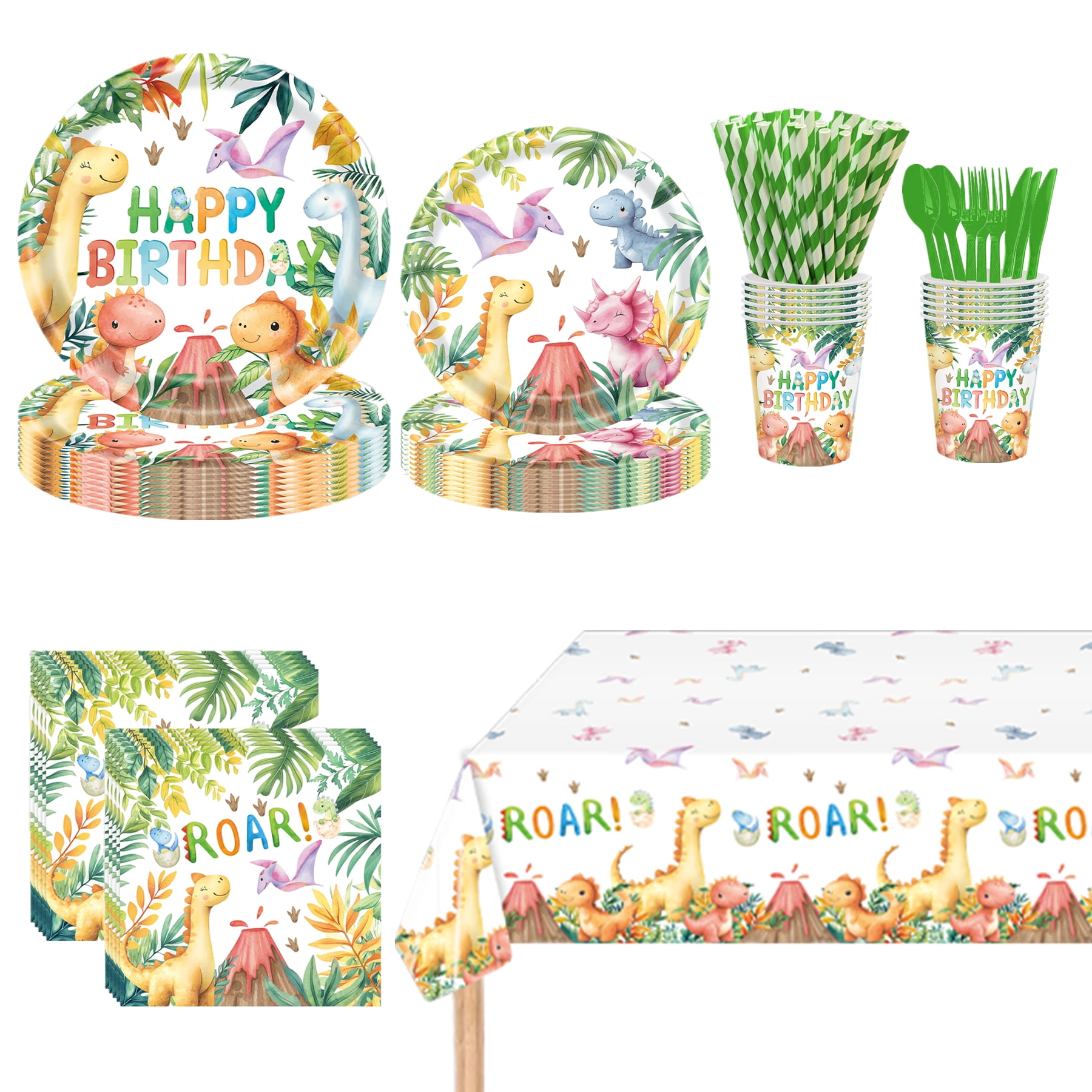 161 Pcs Dinosaur Party Supplies for Boys Girls 1st Kids First Birthday ...