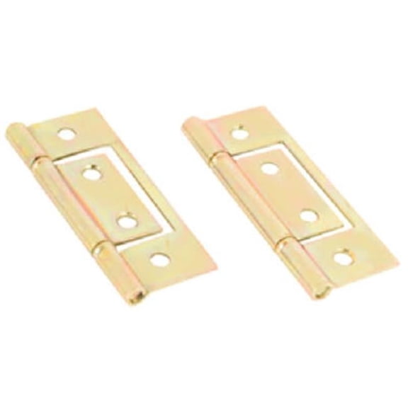 161497 Brass Plated Non Mortise Hinge - 2 Pack