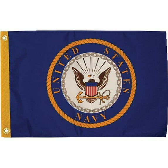 1619 12 x 18 in. US Seal Flag, Navy