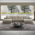thumbnail image 1 of 162" Cloud Couch, Beige Modern Upholstered Sectional Couches for Living Room, Free Combination L Shaped Sofa Set with 6 Pillows, Oversized Design, 1 of 17