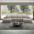 thumbnail image 1 of 162" Cloud Couch, Beige Modern Upholstered Sectional Couches for Living Room, Free Combination L Shaped Sofa Set with 6 Pillows, Oversized Design, 1 of 17