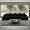thumbnail image 1 of 162" Cloud Couch, Black Modern Upholstered Sectional Couches for Living Room, Free Combination L Shaped Sofa Set with 6 Pillows, Oversized Design, 1 of 19