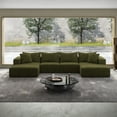 thumbnail image 1 of 162" Cloud Couch, Green Modern Upholstered Sectional Couches for Living Room, Free Combination L Shaped Sofa Set with 6 Pillows, Oversized Design, 1 of 15