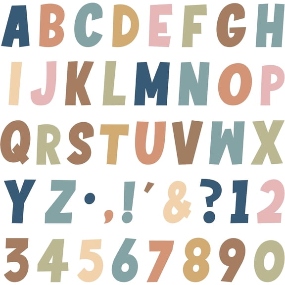 162 PCS 7" Bulletin Board Letters Set Large Boho Alphabet Numbers and Punctuation Cutouts Letters Classroom Alphabet Numbers Combo Set Letter Cutouts for Bulletin Board Display Classroom Wall Decor