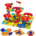 thumbnail image 1 of 162 PCS Marble Run Building Blocks with 6 Balls Classic Big Blocks STEM Toy Kids Puzzle Compatible with All Major Brands Bricks Set Ramps, Funnels for Boys Girls Age 4 5 6 7 8, 1 of 7