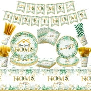 162 Pieces Housewarming Party Decorations - Including House Party Plates and Napkins, Cups, Home Sweet Banner, Home Tablecloth for Welcome Home New Home Decoration Supplies, Serve 20