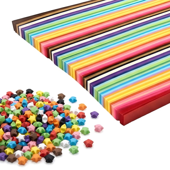 1620 PCS Star Origami Paper Strips - 27 Assorted Solid Colors for DIY Handcrafts & Decoration