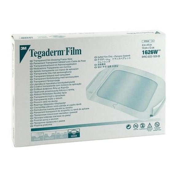 1626W Tegaderm Transparent Dressing 4" X 4 3/4" - Box of 50