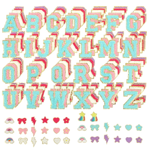 162pcs Chenille Patch Self Adhesive Chenille Patch with Gold Edge for DIY Clothing Hat Backpack Bag Jacket (Multicolor)