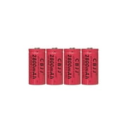 16340 Rechargeable Batteries 3.7V Cell 2800mAh for Flashlight US Shipping Red