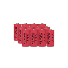 16340 Rechargeable Batteries 3.7V Cell 2800mAh for Flashlight US Shipping (Red)