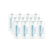16340 Rechargeable Battery Li-ion Cell 3.7V 2800mAh for Flashlight White