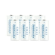 16340 Rechargeable Battery Li-ion Cell 3.7V 2800mAh for Flashlight White