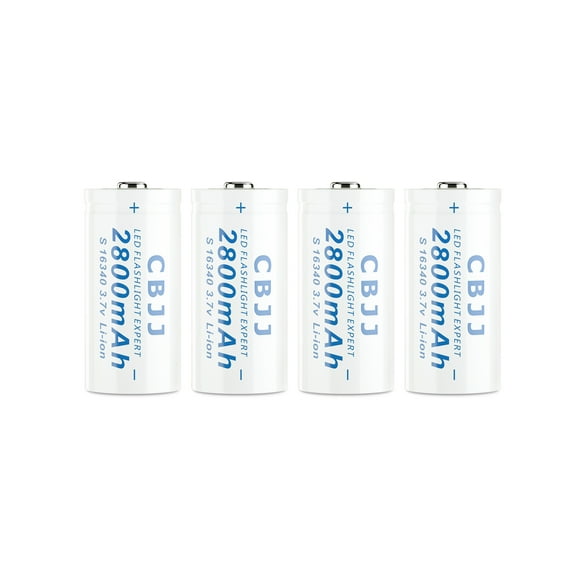 16340 Rechargeable Battery Li-ion Cell 3.7V 2800mAh for Flashlight (White)