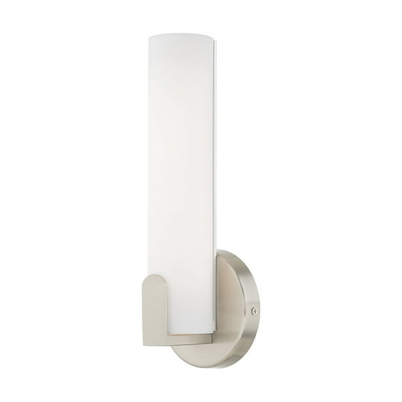 Livex Lighting Lund 8W LED Contemporary Metal ADA Wall Sconce in Brushed Nickel