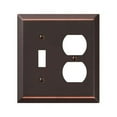 thumbnail image 1 of 163TDDB 1 Toggle-1 Duplex Combo Aged Bronze Stamped Steel Wall Plate, 1 of 1