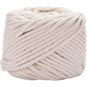 164 Feet 5mm White Cotton Cord Macrame String Bulk 3 Strand Twine Knitted String Yarn Rope Cords for Wall Hanging Jewelry Making Crocheting Bracelets Beading Knitting Crafts Supplies 1roll