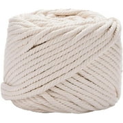 164 Feet 5mm White Cotton Cord Macrame String Bulk 3 Strand Twine Knitted String Yarn Rope Cords for Wall Hanging Jewelry Making Crocheting Bracelets Beading Knitting Crafts Supplies 1roll
