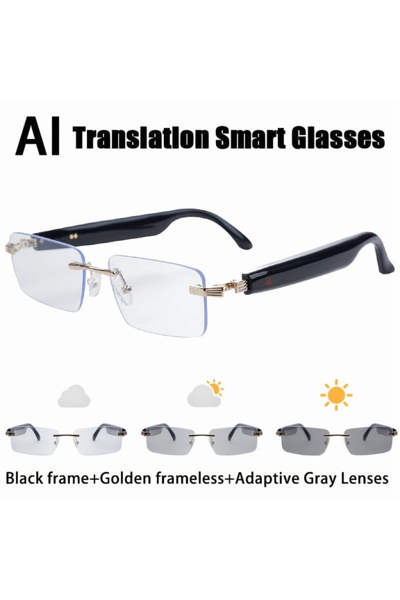 164-Language AI Smart Glasses with GPT Chat - Photochromic Lenses, Music & Hands-free Calls, Multi-functional Audio Glasses