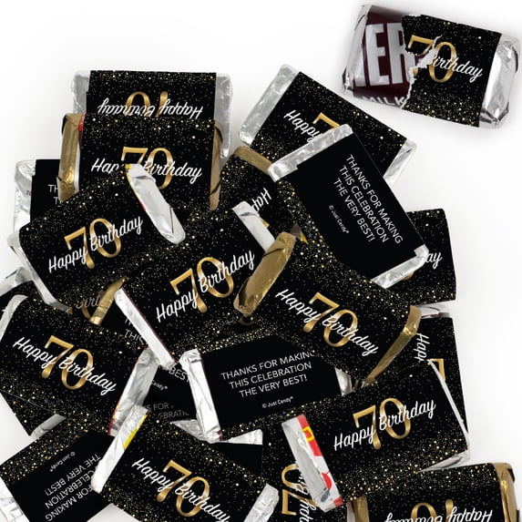 136 Pcs 70th Birthday Candy Party Favors Hershey's Miniatures Chocolate - No Assembly Required