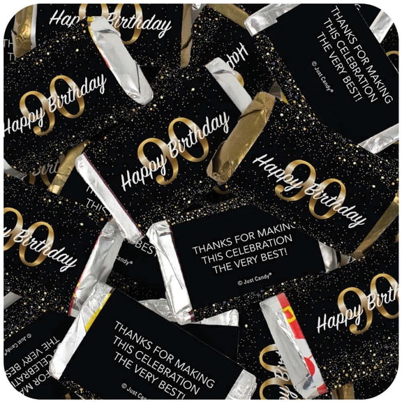 136 Pcs 90th Birthday Candy Party Favors Hershey's Miniatures Chocolate - No Assembly Required