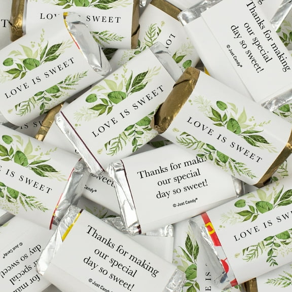 136 Pcs Botanical Wedding Candy Party Favors Hershey's Miniatures Chocolate