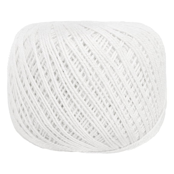 164 Yards Size 3 White Pearl Cotton Crochet Thread Lace Weight Yarn Tatting Thread for Crocheting Knitting Embroidery Sewing