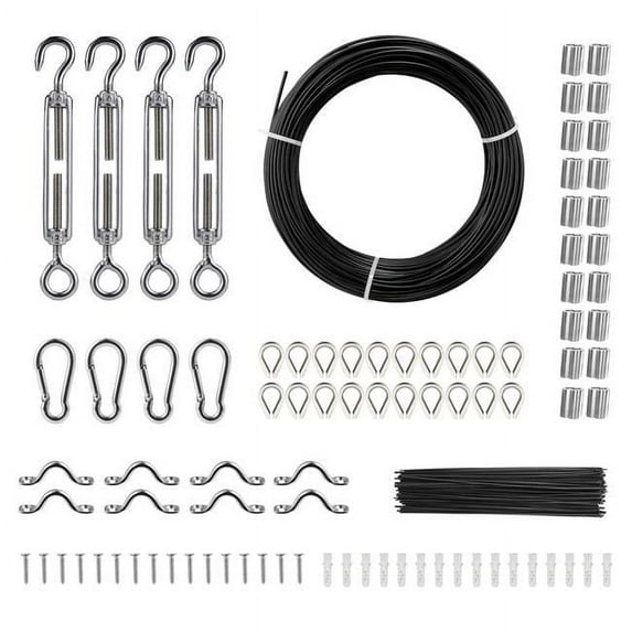 164 ft. Vinyl Coated Wire Rope Kit, Black