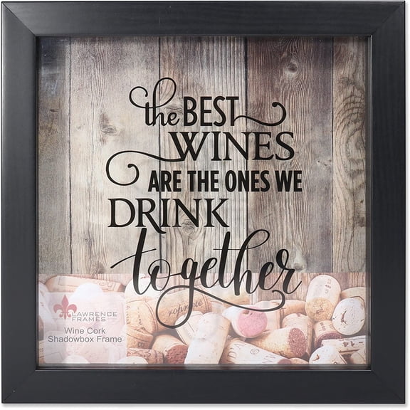 164010 Black 10x10 Shadow Box Wine Cork Holder