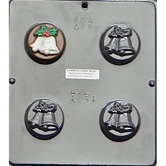 1641 Christmas Bells Oreo Cookie Chocolate Candy Mold