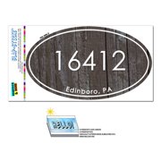 16412 Edinboro, PA - Unisex Wood - Oval Zip Code Sticker