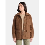 Time and Tru Women's Boucle Utility Shacket, Midweight, Sizes XS-XXXL