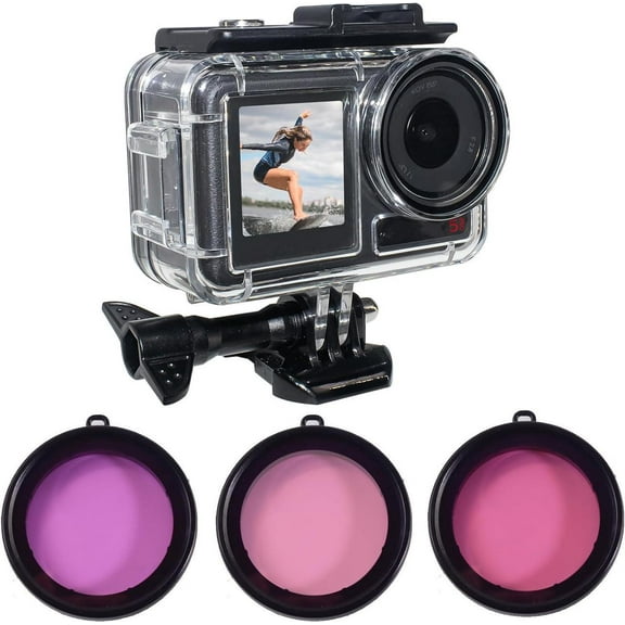 164FT/50M Underwater Waterproof Diving Housing Case Compatible for DJI Osmo Action 5 Pro,Action 4,Action 3,Protective Cover Shell with 3 Pack Filters Accessories for Action 5 Pro/4/3 Camera