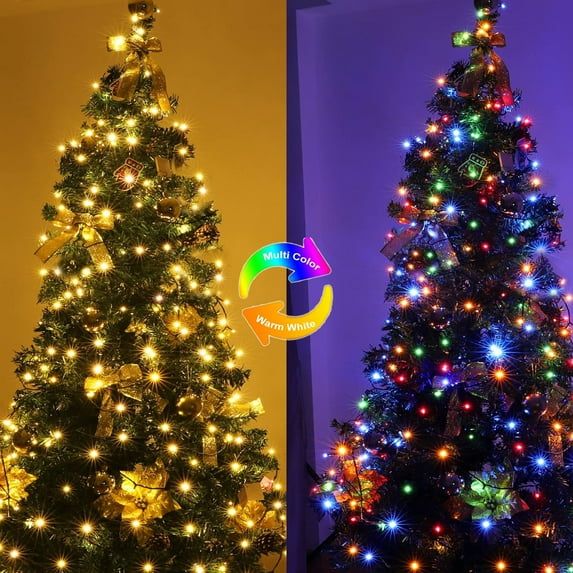 164FT Christmas String Lights,500 LED Mixed Colors or Warm White Color Changing Fairy Lights, Ideal for Xmas Tree, Garden, Home, Party, Halloween Festival Deco