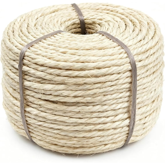 164Ft Sisal Rope for Cat Tree & Scratching Post Replacement, Scratcher Rope to Refresh Cat Furniture, Durable Cat Scratching Rope