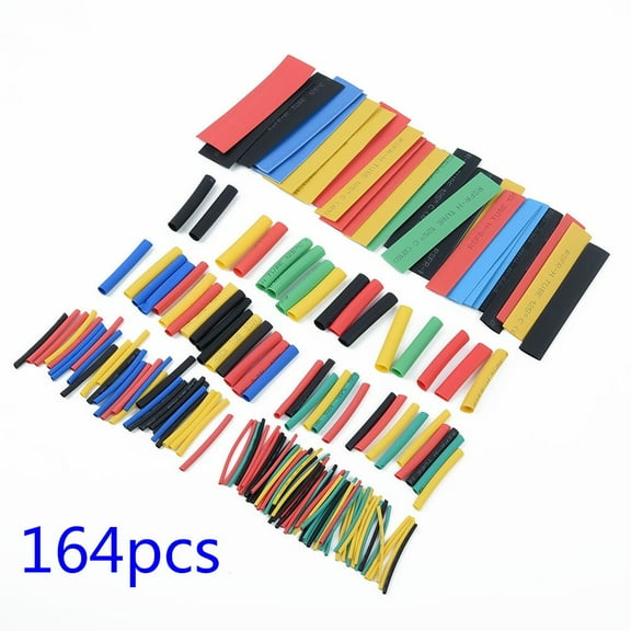 164Pcs Set Heat Shrink Tubing Cnc Metalworking And Manufacturing Wire Cable Insulated Industrial Hardware Accessories