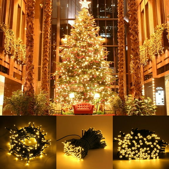 164ft 500 LED Waterproof Fairy String Lights Outdoor Plug-In, Warm Party Garden Patio Decor for Christmas Wedding Window Bar Aesthetic Lighting, US Plug Energy Saving Indoor Outdoor Twinkle Light