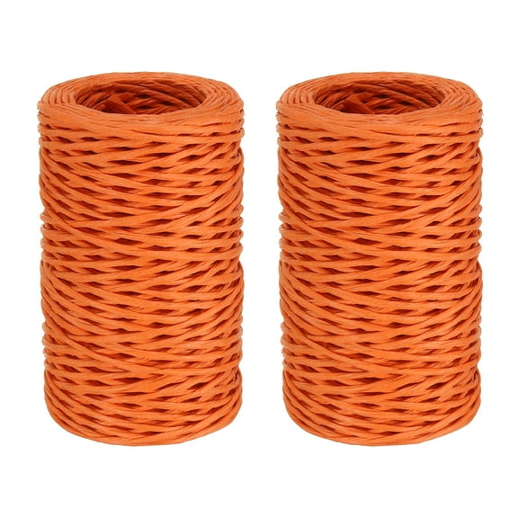 164ft Floral Bind Wire Wrap Twine 2 Rolls 2mm Florist Wire Iron Wire Paper Covered Vine Orange