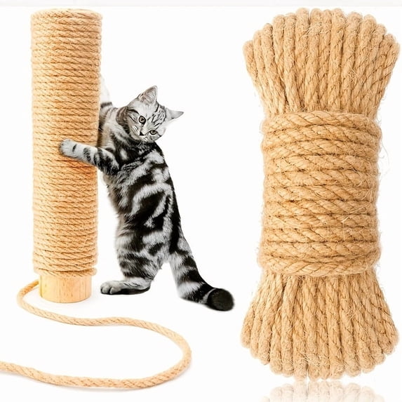 164ft Natural Hemp Rope for Pet Scratching Posts, Durable Sisal String for Furniture Repair, Heavy Duty Jute Twine for DIY Crafts and Decor