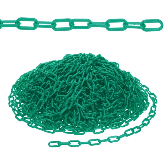164ft Plastic Barrier Chain, Safety Barrier Chain Plastic Chain Links Crowd Control Barrier for Fence Gate Garden Construction Driveway Elevator Parking Lot, Green