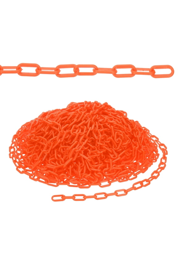 164ft Plastic Barrier Chain, Safety Barrier Chain Plastic Chain Links Crowd Control Barrier for Fence Gate Garden Construction Driveway Elevator Parking Lot, Orange