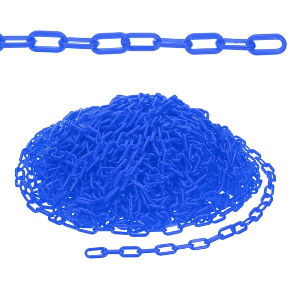 164ft Plastic Barrier Chain, Safety Barrier Chain Plastic Chain Links Crowd Control Barrier for Fence Gate Garden Construction Driveway Elevator Parking Lot, Blue