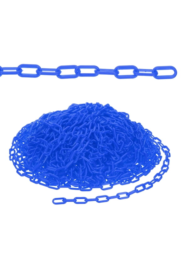 164ft Plastic Barrier Chain, Safety Barrier Chain Plastic Chain Links Crowd Control Barrier for Fence Gate Garden Construction Driveway Elevator Parking Lot, Blue