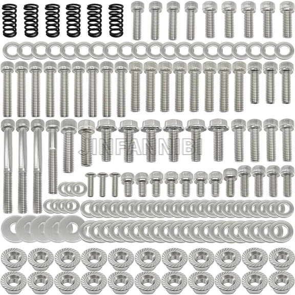 164Pcs 304 Stainless Steel Engine Fastener Bolt Kit Full Engine Hardware Fits Yamaha Banshee 350 YFZ350 ATV 1987-2006 Complete Motor Screw Set