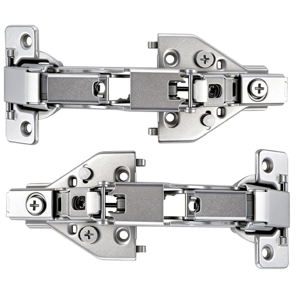 165 Degree Corner Cabinet Hinges, 2 Pack Lazy Susan Hinges, Face Frame Soft Close Concealed Hinges for Kitchen Corner Cabinet Folding Doors, 3D 6-Way Adjustable Replacement Hardware