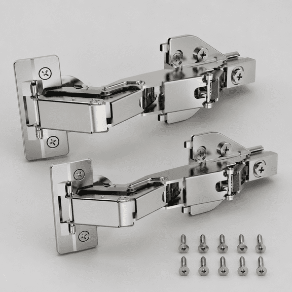 165 Degree Lazy Susan Hinge, Face Frame, CLIP ON Plate for Easy Installation, Soft Close Multi-pivot Concealed hardware for Corner Kitchen Cabinet, Cupboard Folded, Folden Door, Closets