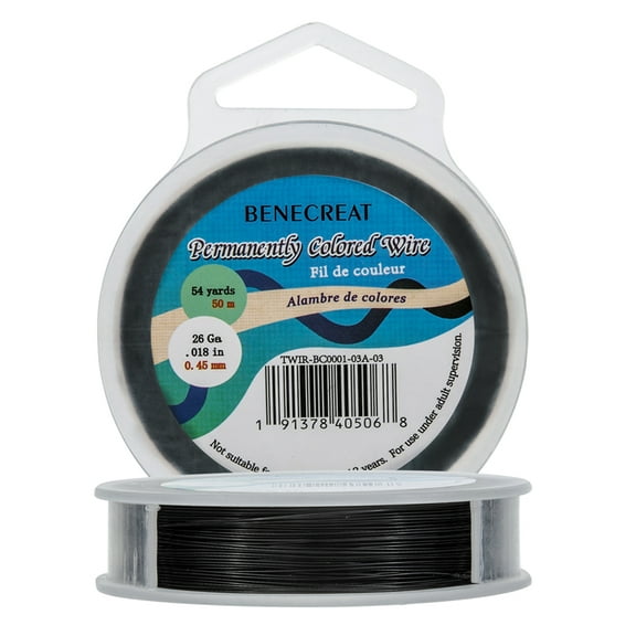 165 Feet Black Bead String Wire 0.5mm 7-Strand Stainless Steel Tarnish Resistant Wire for Necklace Bracelet Beading Craft Work