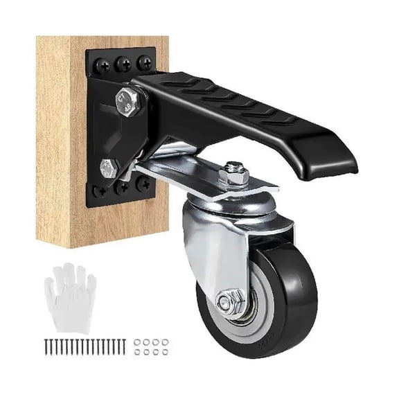 165 Lbs 2.5" Set Of 4 Workbench Caster Wheels Side Mounted Retractable Stepdown Wheel 360 Swivel For Tables And Equipment