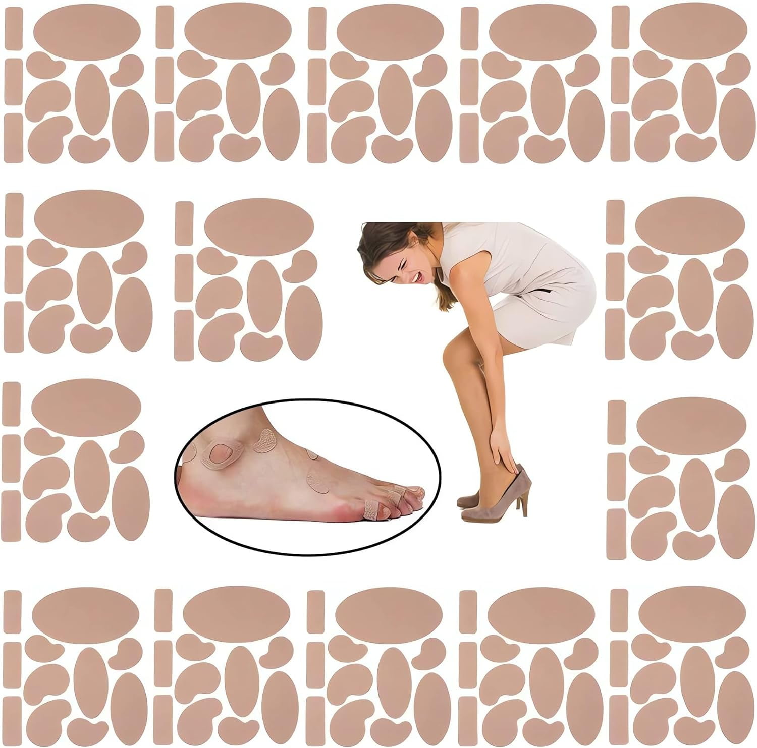 165 Pieces Moleskin for feet blisters Moleskin Tape Antiwear Heels